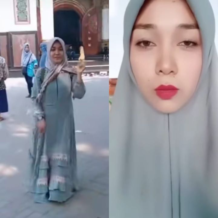 Wanita buat permintaan maaf sehabis joget India. Foto: IG, @terang_media (tangkap layar)