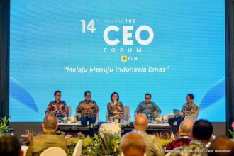 Menkeu Sri Mulyani Kompas100 CEO Forum yang diselenggarakan di Balikpapan, Kalimantan Timur. Foto: Kemenkeu