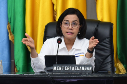 Menteri Keuangan Sri Mulyani Indrawati menyampaikan realisasi Anggaran Pendapatan dan Belanja Negara (APBN) 2023 yang baru saja berakhi berkinerja apik. Foto: Kemenkeu