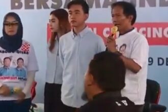 Cawapres nomor urut 2, Gibran Rakabuming hadir saat deklarasi dukungan buruh di Cilincing, Jakarta Utara. Foto: Screenshot YT
