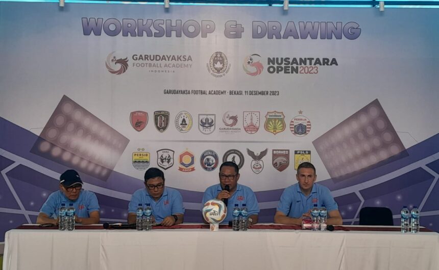 Jumpa pers Turnamen Sepak Bola kelompok umur 17 tahun Nusantara Open. Turnamen yang digagas oleh Capres Prabowo Subianto ini dikemas secara modern dengan tema "sepakbola adalah pemersatu bangsa," foto/IST