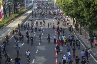 Pelaksanaan car free day (CFD), yang dilaksanakan di Jakarta.(foto dok Dishub)