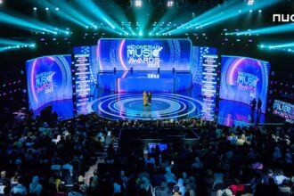 Pagelaran malam puncak penghargaan Indonesian Music Awards (IMA) 2023 yang disiarkan secara langsung dari studio RCTI+ beberapa waktu lalu. Foto: Telkom Indonesia