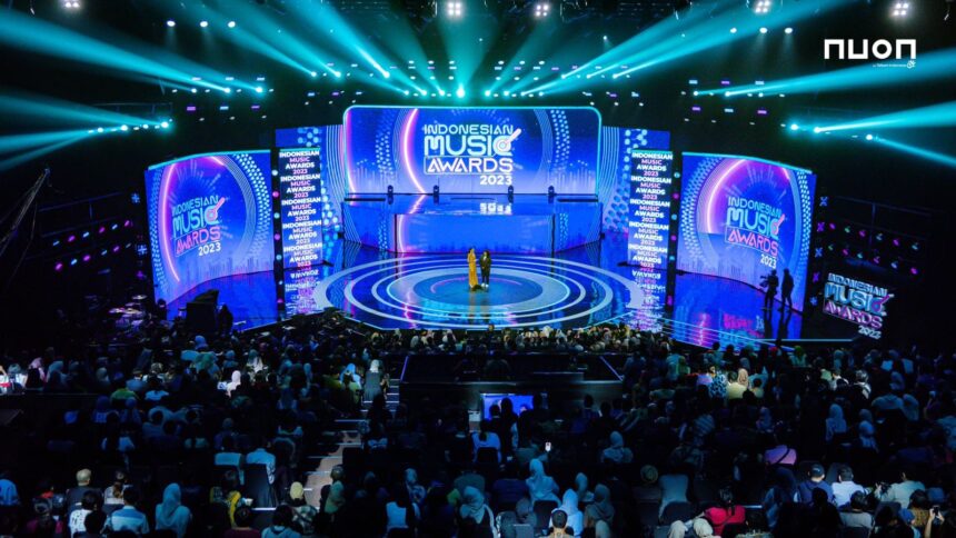 Pagelaran malam puncak penghargaan Indonesian Music Awards (IMA) 2023 yang disiarkan secara langsung dari studio RCTI+ beberapa waktu lalu. Foto: Telkom Indonesia