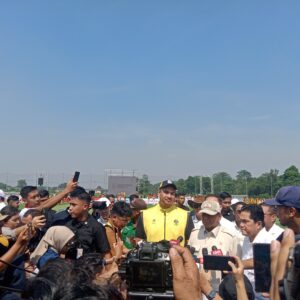 Prabowo Membuka Turnamen sepakbola Nusantara Open 2023 sekaligus  Meresmikan akademi Sepakbola Garudayaksa di Cilengsi, Bogor. Foto/ipol