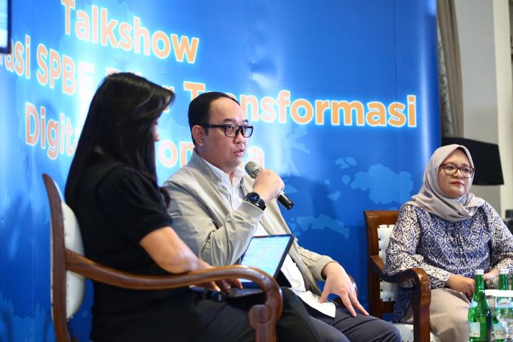 Andi Yuniantoro pada Talkshow Integrasi SPBE Pilar Transformasi Digital Indonesia dengan tema One Data One Policy yang digelar Kementerian Komunikasi dan Informatika bersama Sisiplus by Katadata