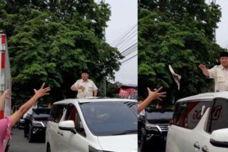 Calon Presiden nomor urut 02, Prabowo Subianto nampak melakukan safari politik di Provinsi Banten, Minggu (3/12/2023). 