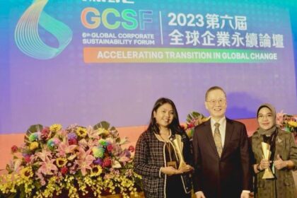 TJSL Pegadaian berhasil menorehkan prestasi di kancah internasional dengan meraih dua penghargaan kategori Best Practice Award (World Class) Great Practice of 2023 dalam ajang Global Corporate Sustainable Award yang diadakan di Taiwan pada bulan November lalu. Foto: IST