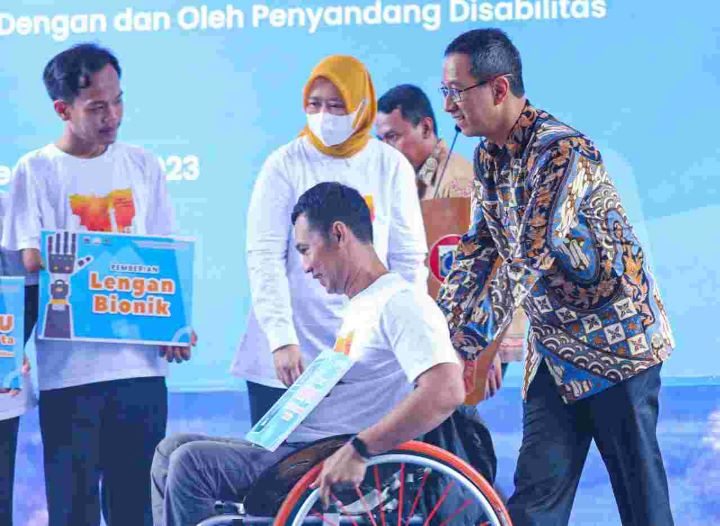 Pj Gubernur DKI Jakarta, Heru Budi Hartono saat pelaksanaan hari disabilitas di Ancol, Jakarta Utara.(foto dok pemprov)
