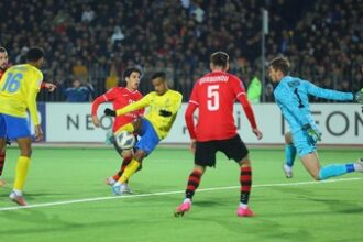 Abdulrahman Ghareeb selamatkan Al Nassr dari kekalahan saat lawan Istiklol dalam laga Grup E Liga Champions Asia di Stadion Respublikanskiy. (Dok. Al Nassr)