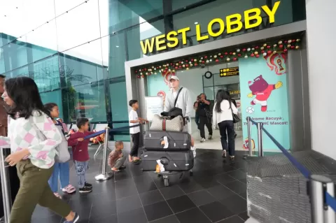 Selamat Datang di Indonesia Jay Idzes saat Tiba di Bandara Soekarno Hatta. Foto/istimewa