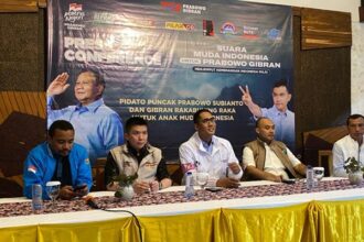 Konferensi pers relawan Suara Muda Indonesia untuk Prabowo Gibran. Foto: Ist