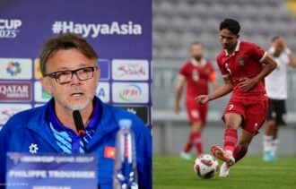 Juru latih Vietnam Philippe Troussier mengungkapkan bahwa dirinya cukup terkesan dengan dua pemain Timnas Indonesia yang salah satunya ialah Marselino Ferdinan. Foto/pssi