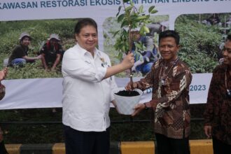 Ceremonial bersama Airlangga Hartarto (Menteri Koordinator Bidang Perekonomian Republik Indonesia) di program penanaman 5.000 pohon bersama Cargill.