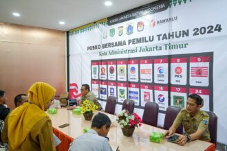 Suasana di Posko Bersama Pemilu 2024 yang telah diluncurkan di Ruang Rapat Khusus Lantai 2 Gedung Blok A, Kantor Walikota Jakarta Timur, Selasa (9/1). Foto: Ist