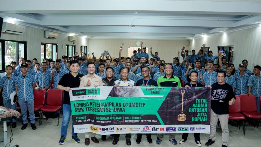 Tekiro sebagai merek perkakas otomotif di Indonesia pada tahun 2024 kembali mengadakan ajang SMK otomotif terbesar se-Jawa bertajuk Tekiro Mechanic Competition. Foto: Dokumentasi Tekiro