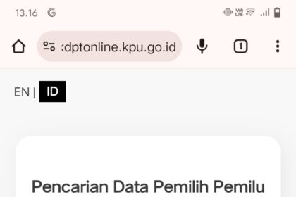 Ilustrasi situs pengecekan DPT online bagi masyarakat yang ingin mengetahui bakal mencoblos di TPS.(foto screenshot situs KPU pengecekan DPT warga)