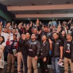 Ratusan pekerja dan founder dari berbagai startup berkumpul menyatakan dukungan kepada pasangan Ganjar Pranowo-Mahfud MD di Gelanggang Olah Raga (GOR) Bulungan, Kebayoran Baru, Jakarta Selatan, Senin (8/1). Foto: Ist