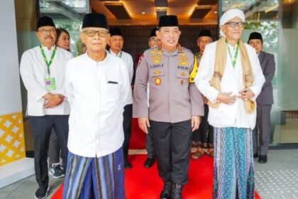 Kapolri berharapan NU mampu memacu kinerjanya mengawal kemenangan Indonesia menuju visi Indonesia Emas 2045, seperti tema Harlah ke-101 NU. Foto: Polri