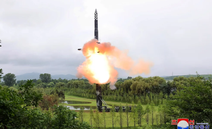 Tampak rudal balistik Korut yang diluncurkan 13 Juli lalu. Foto: KCNA