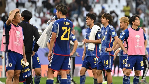 Timnas Jepang akan menghadapi Indonesia di laga terakhir fase grup. Foto: AFP/