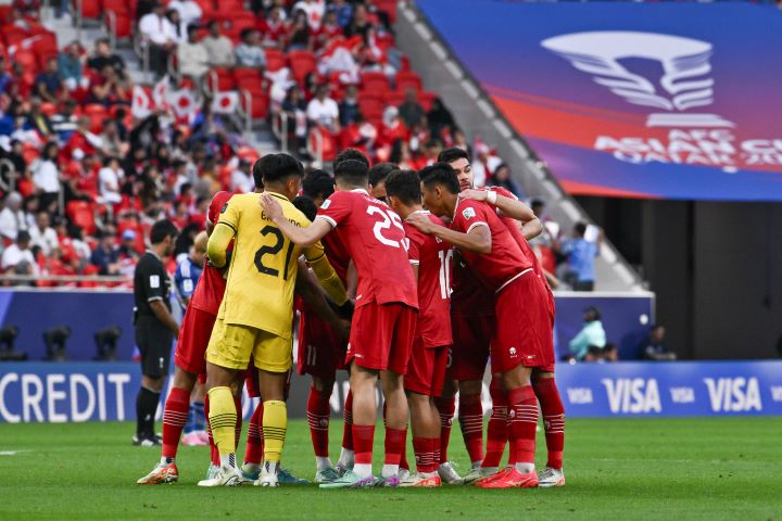 Timnas Indonesia sudah bermain penuh perjuangan saat berhadapan dengan Jepang. Foto: PSSI