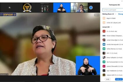 Wakil Ketua MPR RI, Lestari Moerdijat saat membuka diskusi daring bertema Antisipasi Fenomena Angin Puting Beliung Akibat Perubahan Iklim, yang digelar Forum Diskusi Denpasar 12, Rabu (28/2/2024). Foto: Ist