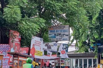 Suasana sekitar Taman Air Tirtamas, Pondok Kelapa, Duren Sawit, Jakarta Timur, pada Rabu (31/1) siang, tempat korban Dante, 6, diduga tenggelam pada Sabtu (27/1) lalu. Foto: Joesvicar Iqbal/ipol.id