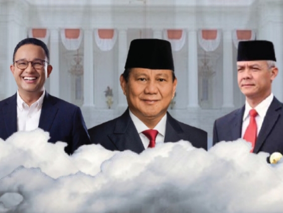 Debat calon presiden (Capres) kelima, tiga capres saling mengutarakan visi yang terbaik untuk memajukan bangsa Indonesia. Foto: Dok/ipol.id