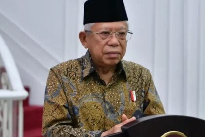 Wapres Ma'ruf Amin saat menyampaikan pidato di salah satu acara.(foto dok wapres)