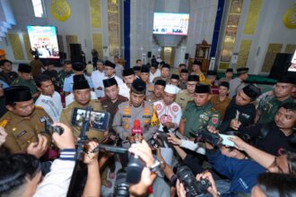 Pemerintah Provinsi (Pemprov) Sulawesi Selatan (Sulsel) dan seluruh Forum Komunikasi Pimpinan Daerah (Forkopimda) Provinsi Sulsel, sukses menggelar Dzikir dan Doa Kebangsaan, di Masjid 99 Kubah Asmaul Husna, Kawasan Center Point Of Indonesia (CPI), Senin, 12 Februari 2024.foto/ist