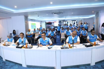 Suasana apel siaga kelistrikan Pemilu 2024 yang dilaksanakan di Posko Nasional Siaga Kelistrikan Pemilu di PLN Kantor Pusat. Foto: Dok PLN