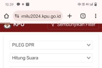 Hasil real count caleg DPR RI dapil 2 DKI Jakarta dari wibsite KPU hingga pukul 10.40 wib. Foto: Tangkapan layar KPU RI