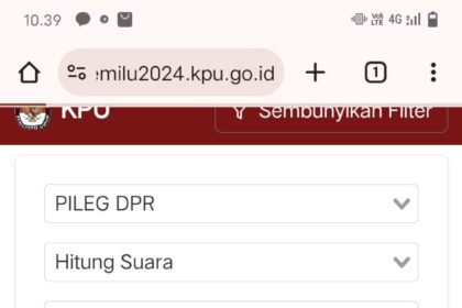 Hasil real count caleg DPR RI dapil 2 DKI Jakarta dari wibsite KPU hingga pukul 10.40 wib. Foto: Tangkapan layar KPU RI