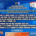 Tangakapan layar- Selebaran pemberitahuan terkait pelayanan SIM di Polda Metro Jaya libur di Jakarta, Kamis (8/2/2024). ANTARA