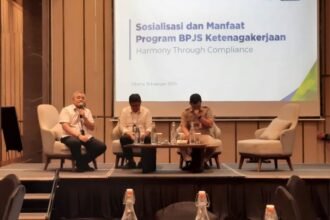 BPJS Ketenagakerjaan Jakarta Grogol mengundang perusahaan binaan dalam acara sosialisasi bertema Harmony Through Compliance, pada Hari Senin, 19 Februari 2024 di Hilton Garden Inn, Jakarta Taman Palem, Jakarta Barat.