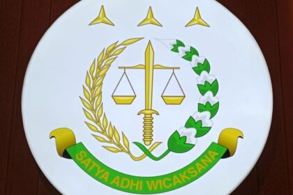 Logo Kejaksaan Republik Indonesia yang terpampang di Gedung Kejaksaan Agung RI, Jalan Sultan Hasanuddin, Kebayoran Baru, Jakarta Selatan. Foto: Yudha Krastawan/IPOL.ID