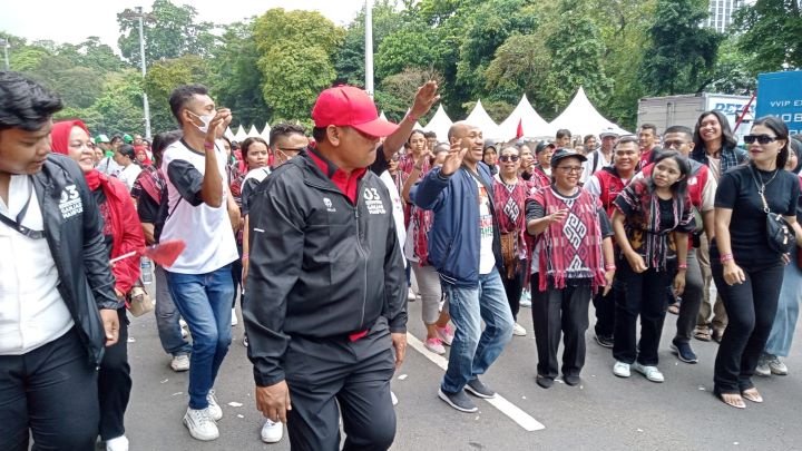 Suasana kegiatan semasa kampanye dilakukan sebelumnya oleh para relawan Abisatya Ganowo (Setia Ganjar Pranowo) di Gelora Bung Karno (GBK) Jakarta, belum lama ini. Foto: Abisatya Ganowo