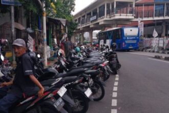 Penampakan parkir liar di sepanjang ruas Jalan Bekasi Barat, Kelurahan Rawa Bunga, Kecamatan Jatinegara, Jakarta Timur, yang dikeluhkan warga, Kamis (1/2). Foto: Ist