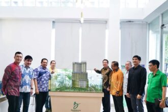 Bamsoet usai menghadiri topping off apartemen 'B'bResidence Grogol, Jakarta Barat, Minggu (3/3/24).