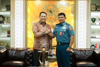 Bamsoet usai menerima Staf Khusus Panglima TNI Mayjen (Mar) Oni Junianto di Jakarta, Kamis (7/3/24). Foto/ist