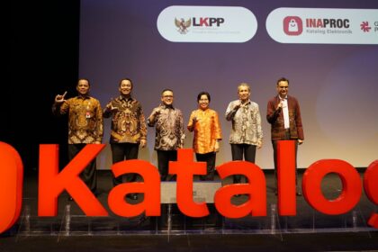 Lembaga Kebijakan Pengadaan Barang/Jasa Pemerintah (LKPP) saat luncurkan Katalog Elektronik Versi 6 pada Kamis (28/3) di Jakarta. Foto: Telkom Indonesia