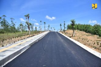 Menteri PUPR Basuki Hadimuljono meninjau pembangunan Jaringan Perpipaan Transmisi Air Minum SPAM Sepaku di Penajam Paser Utara, Kalimantan Timur, Kamis (29/2/2024). Foto: PUPR