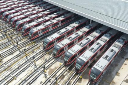 Deretan rangkaian LRT Jabodebek. Foto: dok KAI