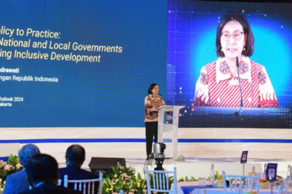 Menkeu Sri Mulyani Menteri Keuangan dalam BRI Microfinance Outlook 2024, Kamis (7/3/2024). Foto: Kemenkeu