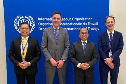 Delegasi Indonesia dan Belanda bertemu di sela-sela Pertemuan Tingkat Tinggi International Labour Organization (ILO) di Jenewa Swiss. Foto: Kemnaker