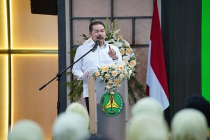 Jaksa Agung ST Burhanuddin dalam acara Pertemuan Konsultasi IAD Pusat dan IAD Lingkungan Kejaksaan Agung Tahun 2024 di Jakarta, Kamis (29/2/2024). Dok IAD