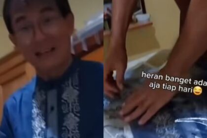 Bapak non-Muslim borong baju koko. Foto: IG, @kabarnegri (tangkap layar).