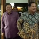Capres terpilih Prabowo Subianto mengunjungi kediaman SBY. Foto: Tangkapan layar YT