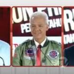 Tiga calon presiden pilpres 2024 saat acara debat kandidat.(foto screenshot YT)